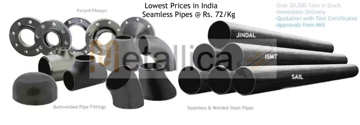 Jindal SAIl ISMT Dealer of Steel Pipes in Mumbai, Delhi, Kolkatta India - Latest Prices for Carbon Steel Pipes