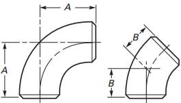 3D Elbows Drawing and Sizes