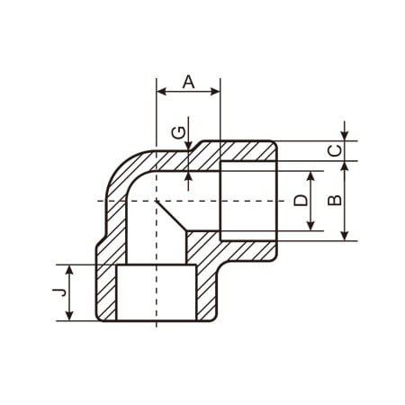 Socket Weld 90 Degree Elbow Drawing