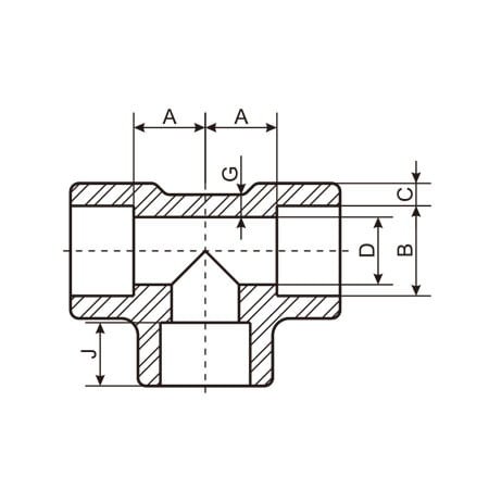 Socket Weld Tee Drawing