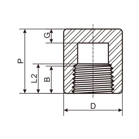 Threaded Pipe Cap Drawing