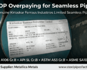 Kirloskar Seamless ASTM A106 Grade B Pipes Supplier